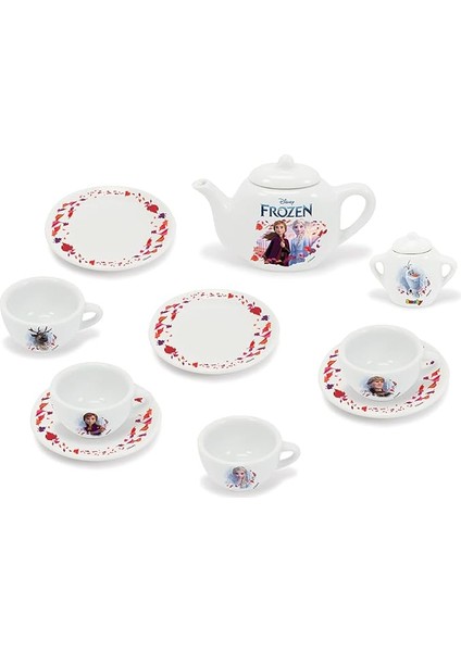 310538, Frozen Oyuncak Porselen Çay Seti, Fincan, Tabak, Çaydanlık, 12 Parça, Lisanslı, Frozen Porcelain Tea Set