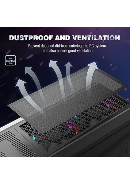 400X300MM Dıy Pc Case Dust Mesh Filter, [4 Pack] Pvc Dustproof Magnetic Dust Filter Cover, Pc Mesh Grill With Magnetic Frame Strip Computer Cooler Fan Dust Filter For Computer Pc Case, Black fiyatları