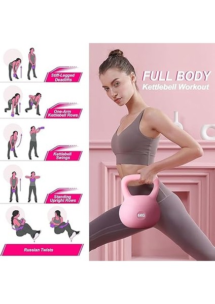 6kg Soft Kettlebell Yumuşak Tabanlı Metal Kumlu Ses Yapmaz Darbeye Dayanıklı Çift El Ağırlık fiyatları