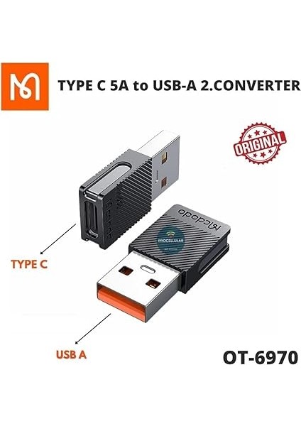 Type-C 5A To USB A 2.0 Dönüştürücü, Siyah fiyatları