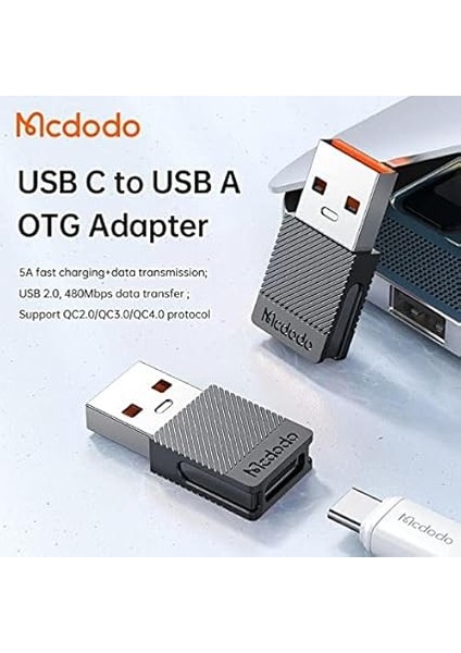 Type-C 5A To USB A 2.0 Dönüştürücü, Siyah modelleri