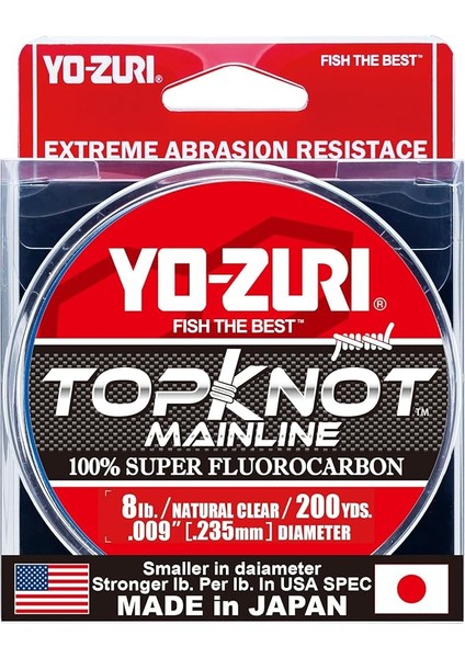 Topknot Mainline Natural Clear 200 (182 M) Florokarbon Olta Misinası