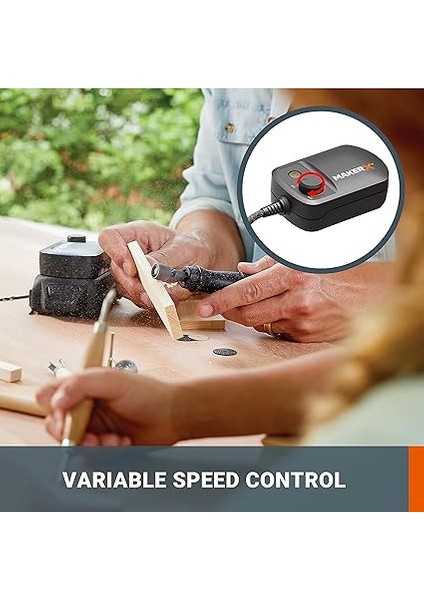 WX990 Makerx 20VOLT 2.0AH. Kömürsüz Profesyonel Kalem Tipi Devir Ayarlı Gravür + 50MM Açılı Avuç Taşlama Kombo Set + 39 Parça Aksesuar modelleri