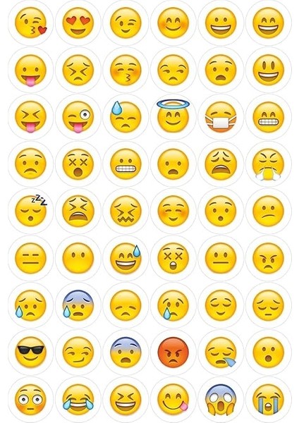 Major Selection 2 cm 54 Adet Yuvarlak Emoji Sticker Etiket Laptop Defter Kutu Hediye Paketleme Parti Hediyeleri fiyatları