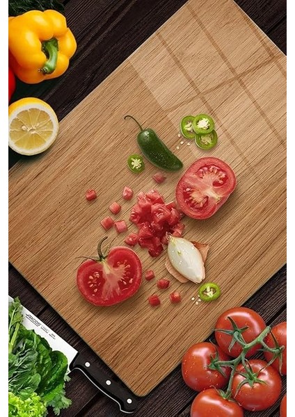 Cam Kesme Tahtası Ahşap Meşe Desenli 30 x 40 cm fiyatları