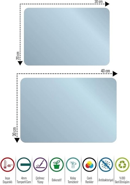 Cam Kesme Tahtası Ahşap Meşe Desenli 30 x 40 cm indirimleri