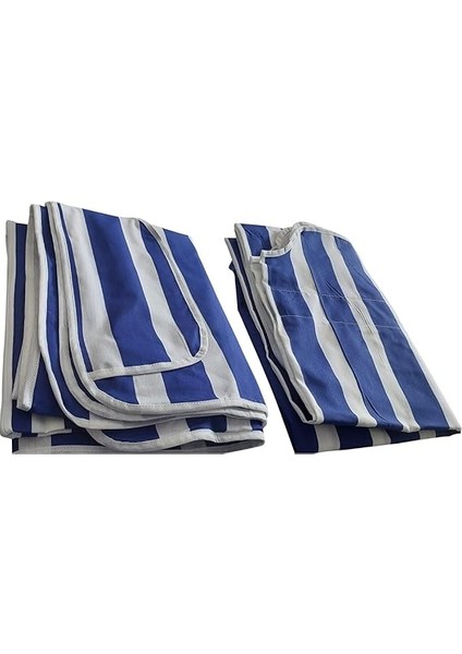 Lüks Kılıf Seti Minderi Gölgelikli Mavi Beyaz 130X45 2 Kişilik fırsatları