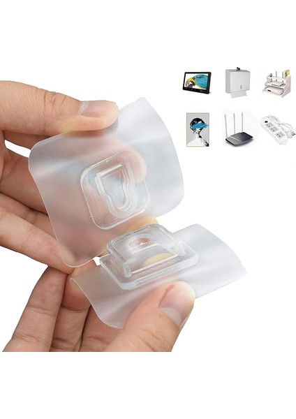 Sets Sihirli Kanca Çıft Taraflı Çok Amaçlı Kancalar Kendinden Yapışkanlı Şeffaf Su Geçırmez ve Yağ Geçırmez. Mutfak Banyo Oturma Odası Içın Delme Yok Çıkarılabilir Max 10KG