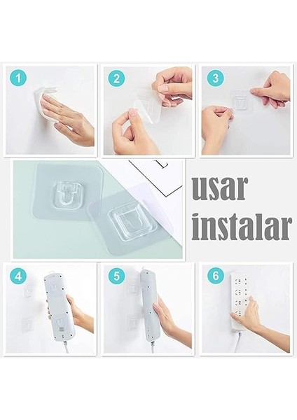 Sets Sihirli Kanca Çıft Taraflı Çok Amaçlı Kancalar Kendinden Yapışkanlı Şeffaf Su Geçırmez ve Yağ Geçırmez. Mutfak Banyo Oturma Odası Içın Delme Yok Çıkarılabilir Max 10KG modelleri