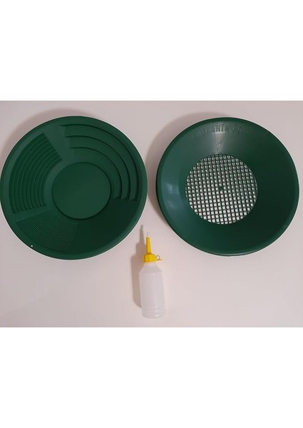 Mekanik Gold Pan Altın Eleme Tavası (1 Pan - 1 Pan Üstü Elek - 1 Vakum Pompa) Kargo Dahil (Yeşil)