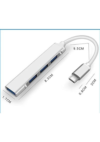C-809 Macbook Uyumlu Type-C To 4* USB 3.0 Splitter 5 Gbps Çevirici Hub Adaptör indirimleri
