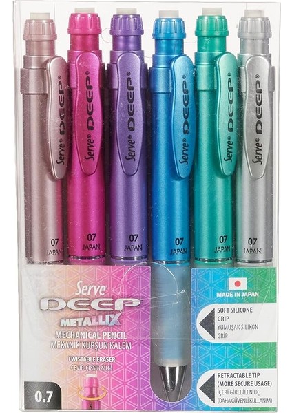 Deep M.kursun Kalem Metalik 6 Li Pet