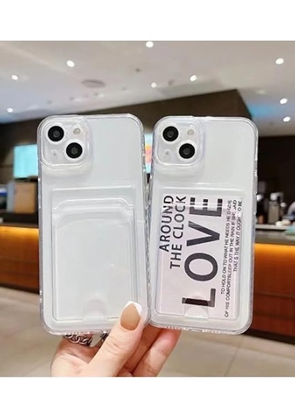 Aksesuar Iphone 15 ile Uyumlu Şeffaf Kartlıklı Kamera Korumali Esnek Silikon Kılıf fiyatları