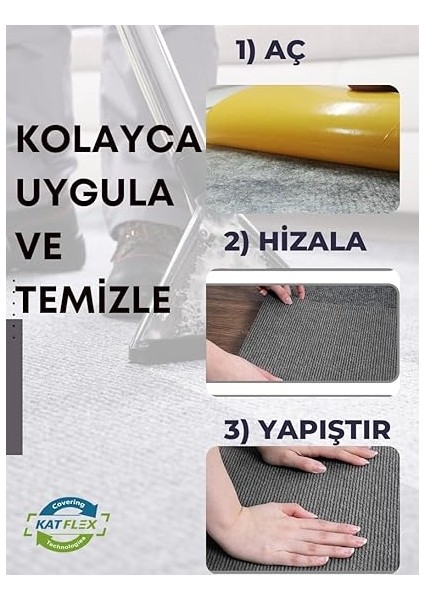 Halıfleks Kendinden Yapışkanlı Duvardan Duvara Halıflex Rip Halı Keçe Zemin Kaplama (Antrasit Ripsiz, 50X50) modelleri