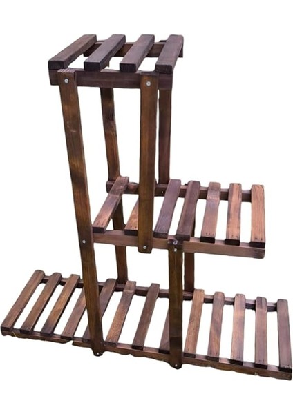 Katlı Ahşap Çiçeklik Sakısılık 3 Raflı Masif modelleri