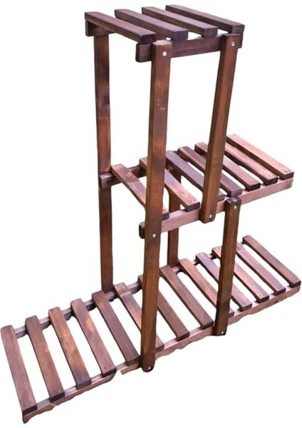 Katlı Ahşap Çiçeklik Sakısılık 3 Raflı Masif fırsatları