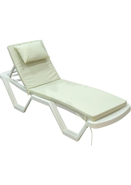 Şezlong Minderi Yastıklı 5cm Sünger Kırık Beyaz fırsatları