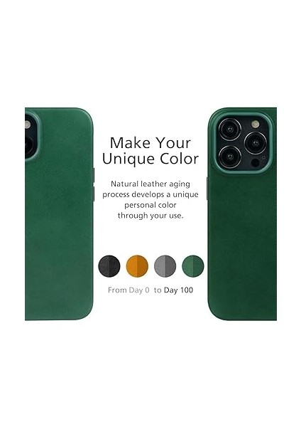 iPhone Mag-Safe Uyumlu Suni Deri Kılıf Kamera Korumalı Darbeye Karşı Dayanıklı (Gri, iPhone 13) fiyatları