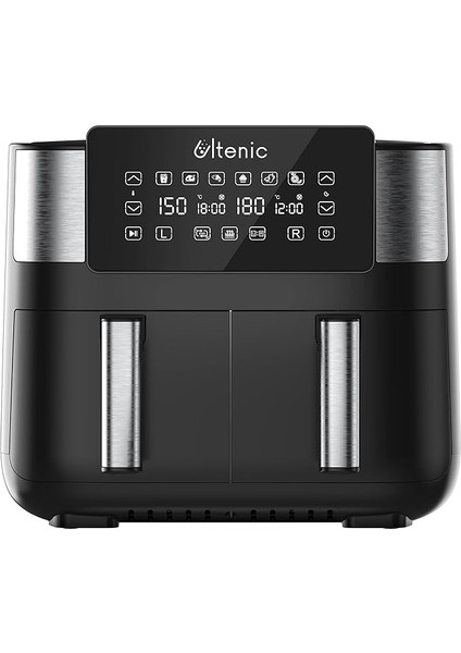 K20 Airfryer, Çift Bölmeli Fritöz, 8 Litre Xxl, 2850 W, Siyah