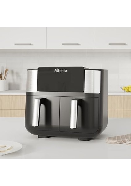 K20 Airfryer, Çift Bölmeli Fritöz, 8 Litre Xxl, 2850 W, Siyah fiyatları