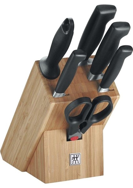 Four Star Blok Bıçak Seti, Paslanmaz Çelik, Manyetik Bıçak Bloklu, Gümüş