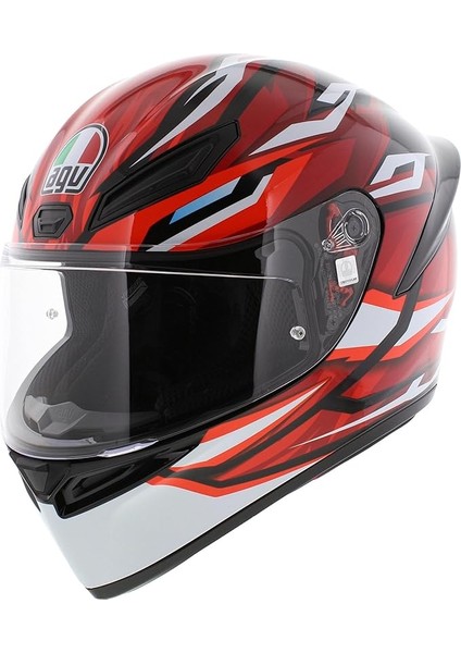 K1 S Motosiklet Kaskı Kapalı Kask Lion Black Red White M