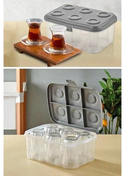 6 Lı Çay Bardağı Taşıma ve Saklama Kutusu Piknik Tipi Bardak Kırılma Önleyici fiyatları
