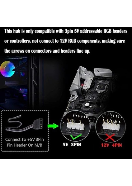 Argb Controller, 1 Ila 11 Bağlantı Noktası Argb Hub, 5 V, 3 Pin Rgb LED Dağıtıcı Hub, Sata/ıde Bağlantı Noktası Destekli modelleri
