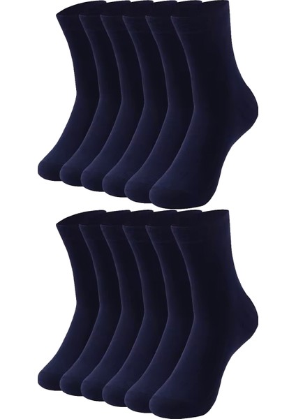 12'li Erkek Pamuklu Düz Uzun Çorap – Ter ve Koku Önleyici