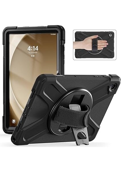 Samsung Galaxy Tab A9 Plus ile Uyumlu Kılıf Zore Defender Askı Aparatlı Tank Tablet Silikon Kapak - Siyah fiyatları