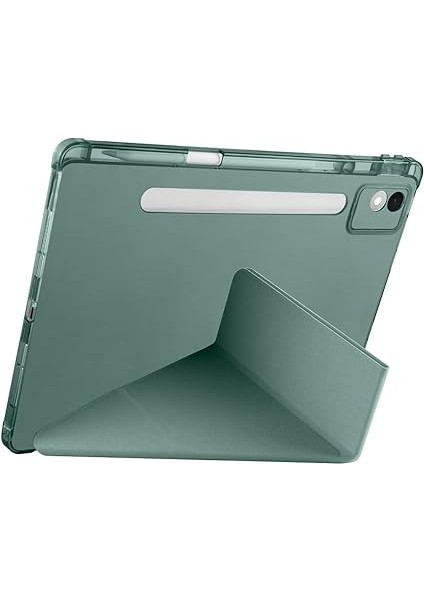 Lenovo Idea Tab 7 Pro 12.7 TB-373FU Kılıf Silikon Standlı Kalem Bölmeli Kılıf Koyu Yeşil fırsatları