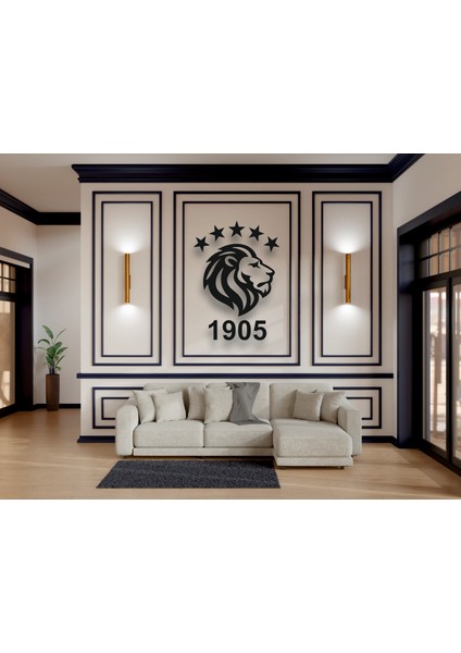 Qpr Desıgn | Galatasaray Efsanesi Duvar Tablosu | Aslan, 5 Yıldız, 1905 Mdf Dekor | Galatasaray Duvar Sanatı fırsatları