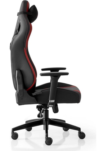 Xd-Akd-K/s Akdeniz Profesyonel Oyuncu Koltuğu, Bel ve Boyun Desteği, Tekerlekli, Hareketli Kolçaklar, 74 x 57 x 24 Cm, Kırmızı/siyah modelleri