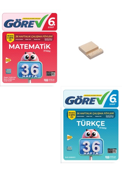 Nitelik 6. Sınıf Matematik ve Türkçe 36 Haftalık Görev Föyleri + Telefon Standı