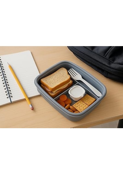 Store Sızdırmaz Lunch Box – 3 Bölmeli Yemek Kabı | Öğle Yemeği Kutusu | Saklama Kabı | Bpa Içermez (Yavruağzı) indirimleri