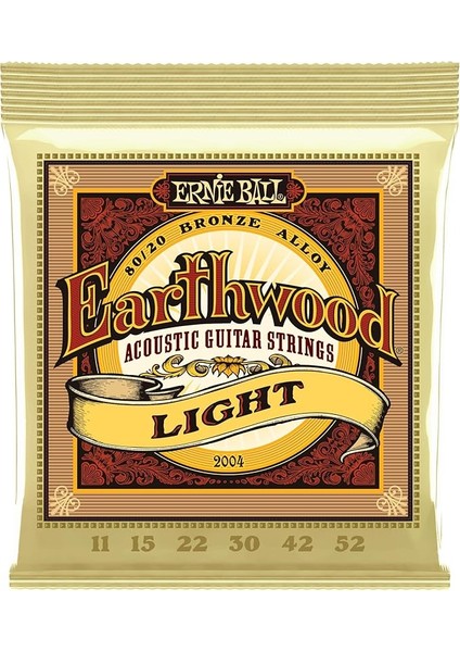 Ball Earthwood Light 80/20 Bronze Akustik Gitar Telleri - 11-52 Gauge