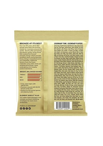 Ball Earthwood Light 80/20 Bronze Akustik Gitar Telleri - 11-52 Gauge fiyatları