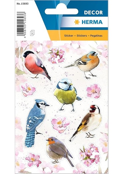 15693 Hayvan Çıkartması, Çocuklar Için, Renkli Memleket Kuşlar (36 Çıkartma, Mat Kağıt) Kendinden Yapışkanlı, Kalıcı Yapışan Motif Etiketleri, Kız ve Erkek Çocukları Için, Renkli