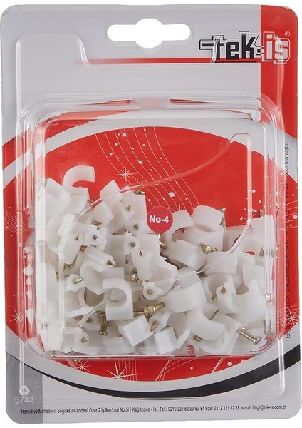 Beton Çivili Kablo Tutucu, Kroşe No 4 100 Adet