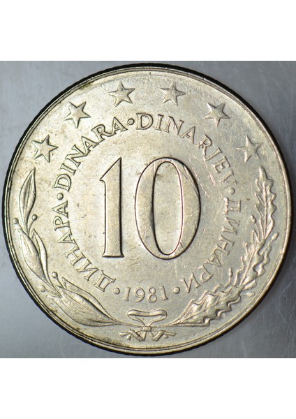 Yugoslavya 10 Dinar 1981. Büyük Boy 30 Mm. Çilaltı(-) fiyatları