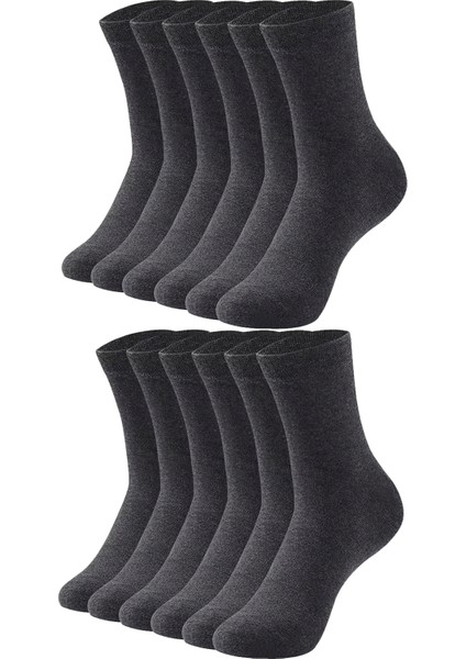 12'li Erkek Pamuklu Düz Uzun Çorap – Ter ve Koku Önleyici