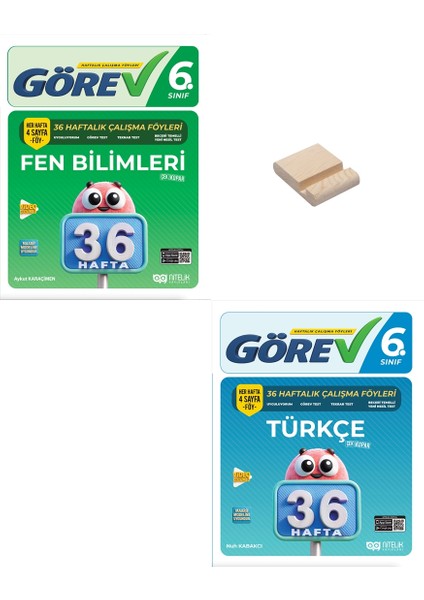 Nitelik 6. Sınıf Fen Bilimleri ve Türkçe 36 Haftalık Görev Föyleri + Telefon Standı