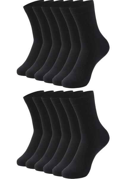 12'li Erkek Pamuklu Düz Uzun Çorap – Ter ve Koku Önleyici