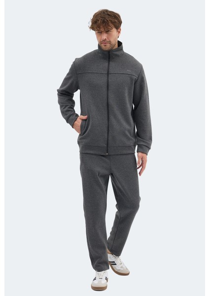 Order In Erkek Fermuarlı Dik Yaka Cepli Bej Eşofman Takımı