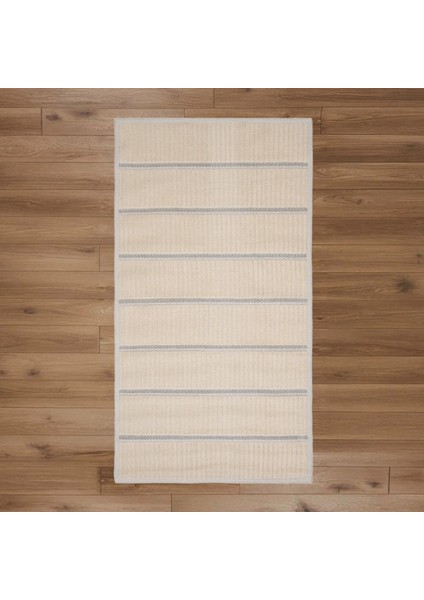 Soft Garis Dekoratif Halı - Ekru - 80X150 cm