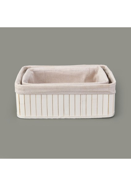 Living 2'li Çok Amaçlı Dekoratif Sepet - Beyaz fiyatları