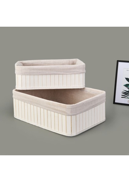 Living 2'li Çok Amaçlı Dekoratif Sepet - Beyaz modelleri