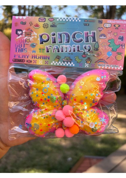 Kelebek Figürlü Moj Moj Taba Squishy Yumuşak Oyuncak modelleri