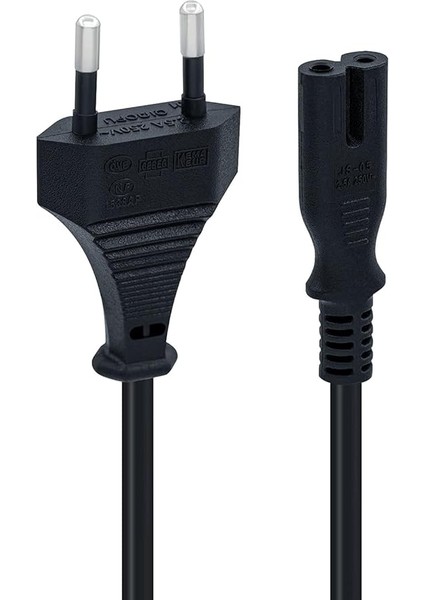 Ps5/ Ps4/ Ps3 / Xbox Series S-X Uyumlu 2 Pinli 1.5 Metre Güç Kablosu Teyp Fişi, Radyo Fişi, LED Tv Elektrik Fişi 2pin Güç Kablosu