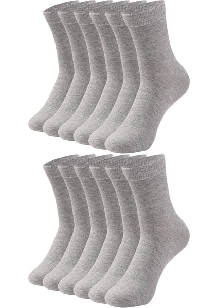 12'li Erkek Pamuklu Düz Uzun Çorap – Ter ve Koku Önleyici